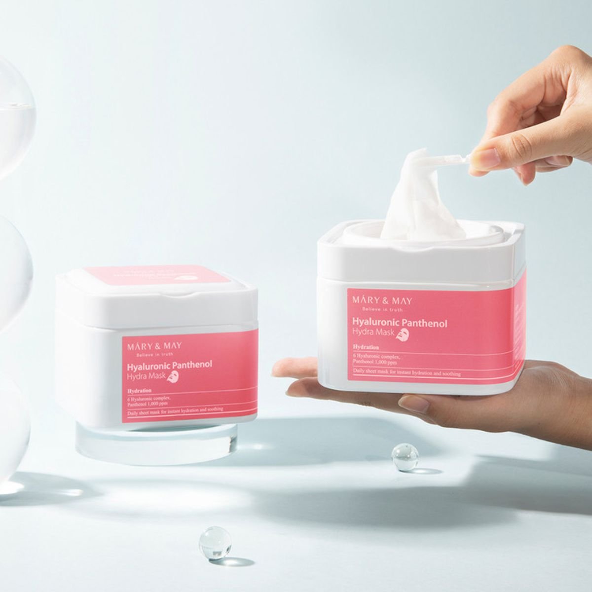 Mary&May - Hyaluronic Panthenol Hydra Mask - Masque Hydratant (30 masques)