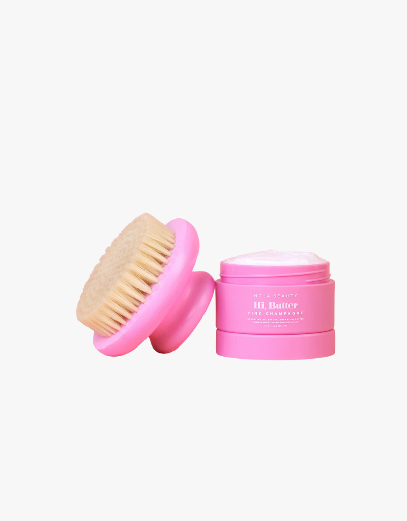 NCLA Beauty - Buff & Butter Pink Champagne Set - Dry Brush + Body Balm