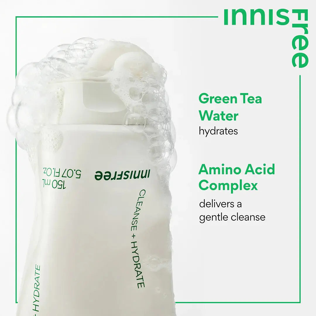 Innisfree – Green Tea Amino Acid Cleansing Foam - Nettoyant visage au thé vert - 150ml