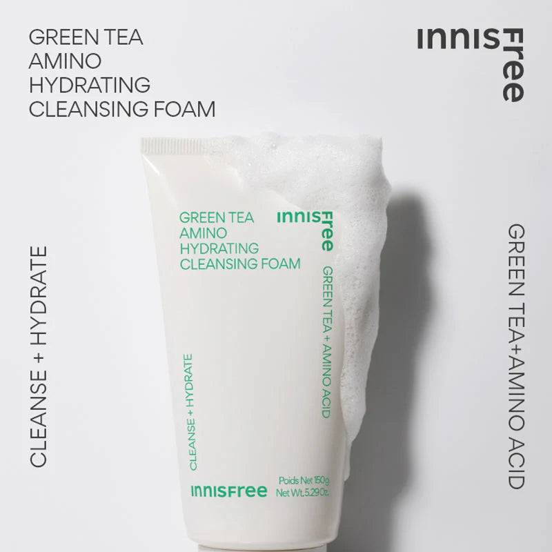 Innisfree – Green Tea Amino Acid Cleansing Foam - Nettoyant visage au thé vert - 150ml